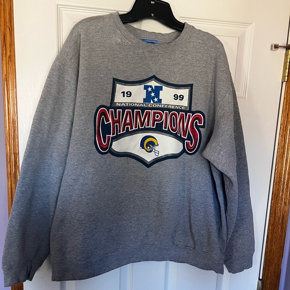 St. Louis Rams Vintage Crewneck Sweatshirt Men's XL Gray GUC - Picture 1 of 5